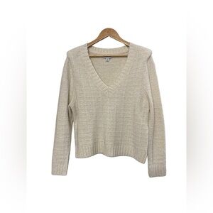 Women's Cream V-Neck Sweater